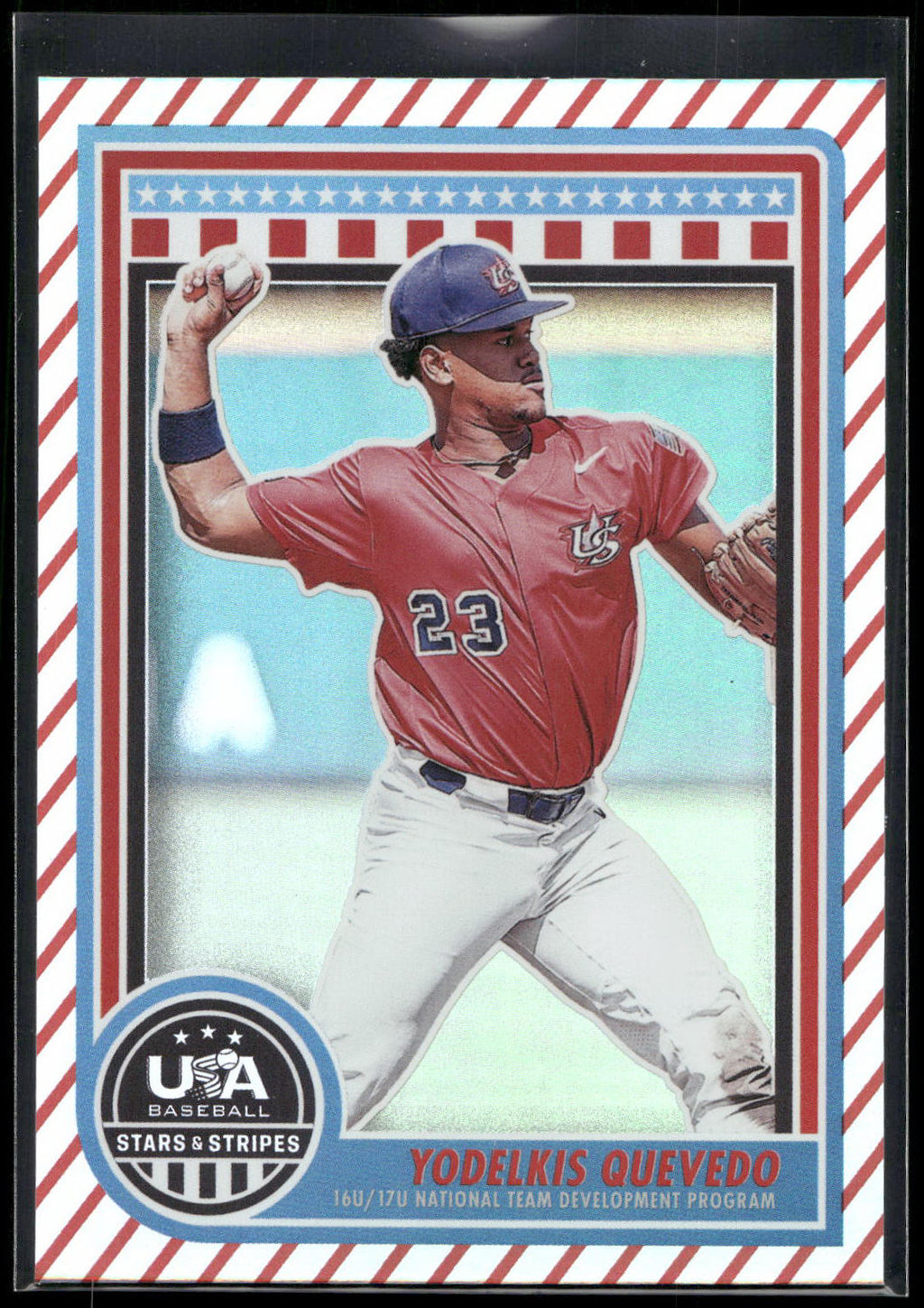2025 Panini Stars & Stripes USA Baseball #132 Yodelkis Quevedo Stripes