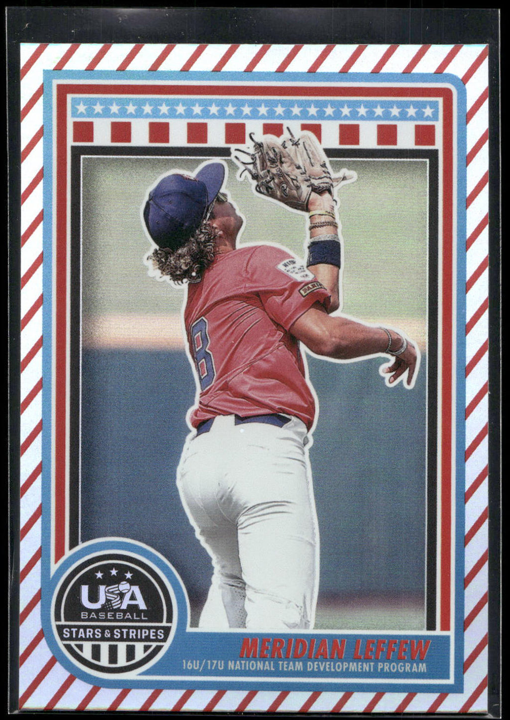 2025 Panini Stars & Stripes USA Baseball #156 Meridian Leffew Stripes