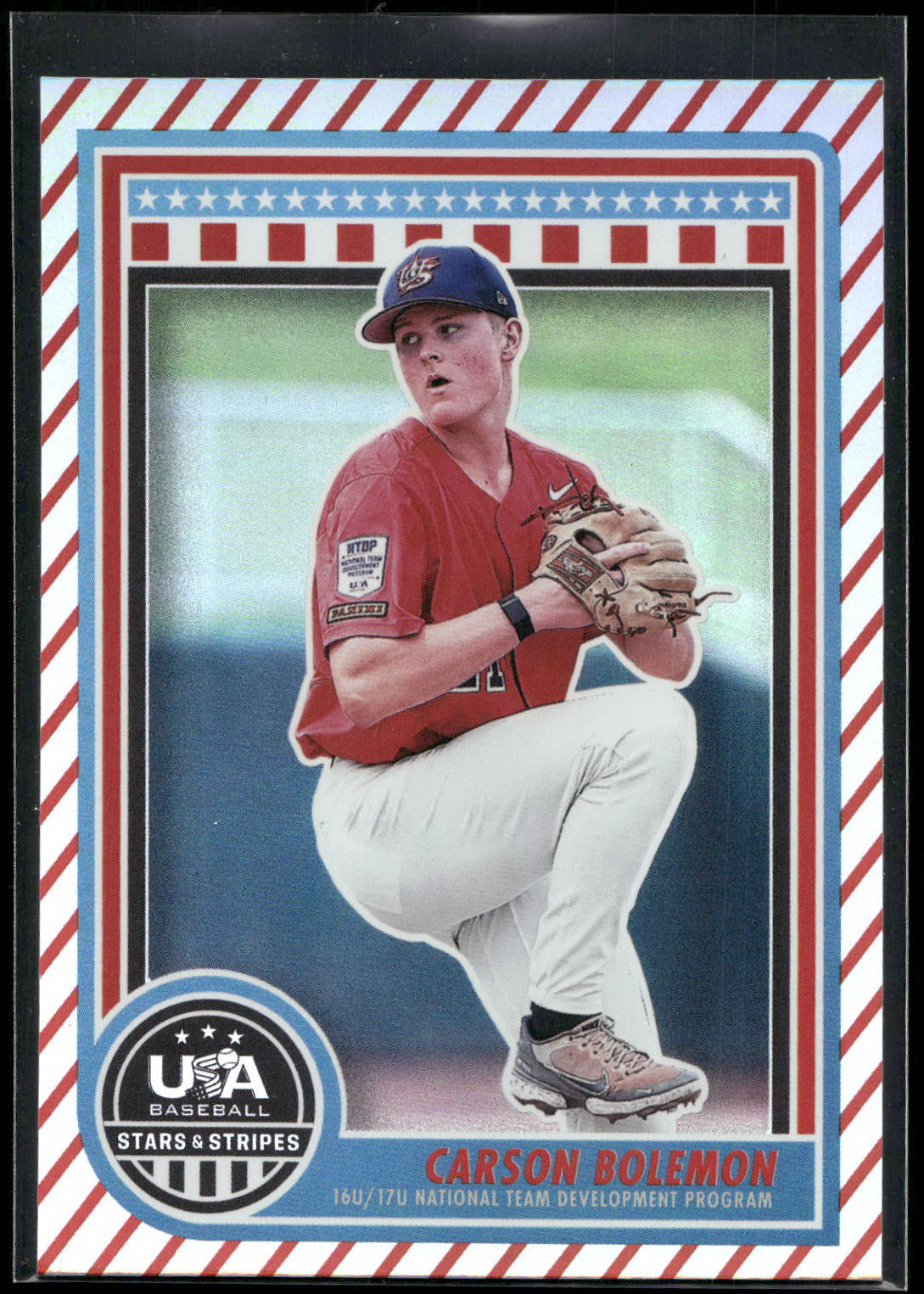 2025 Panini Stars & Stripes USA Baseball #115 Carson Bolemon Stripes