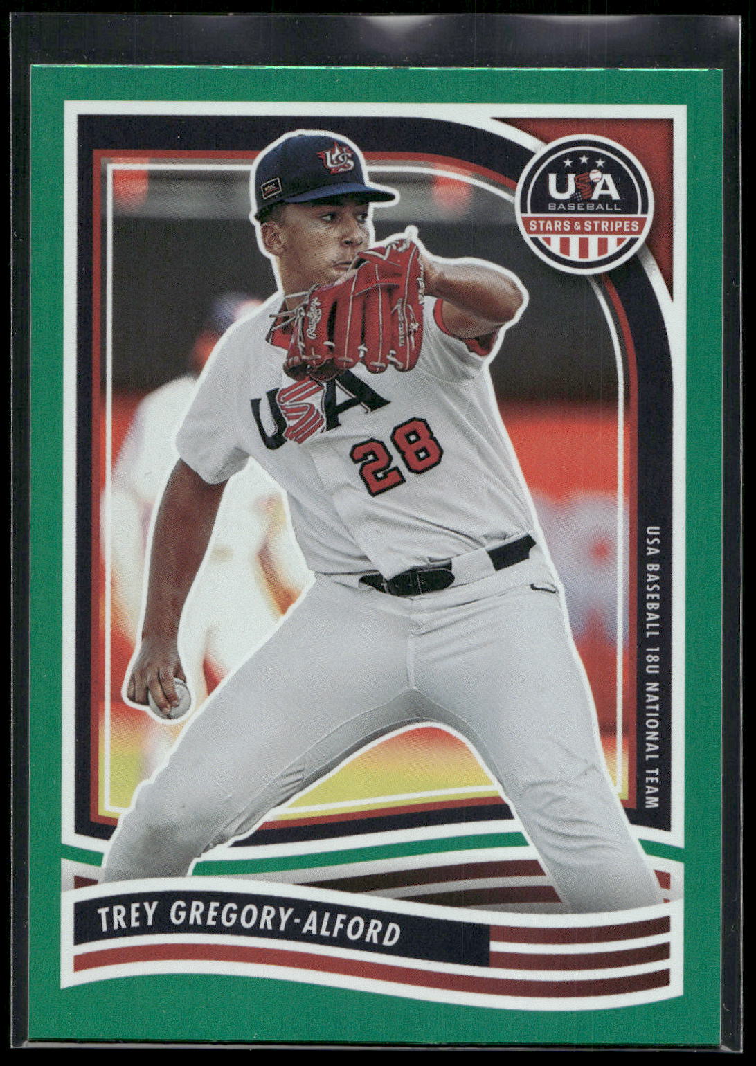 2024 Panini Stars & Stripes USA Baseball #3 Trey Gregory-Alford Green