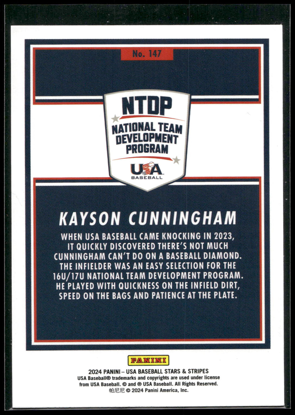 2024 Panini Stars & Stripes USA Baseball #107 Blane Metz Green