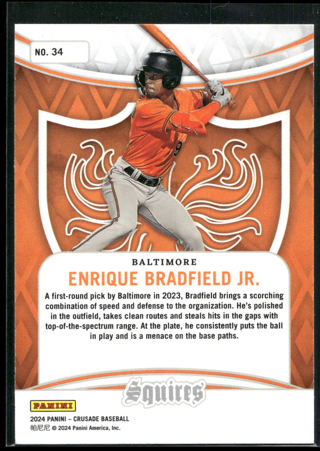 2024 Panini Crusade #34 Enrique Bradfield Jr. Squires