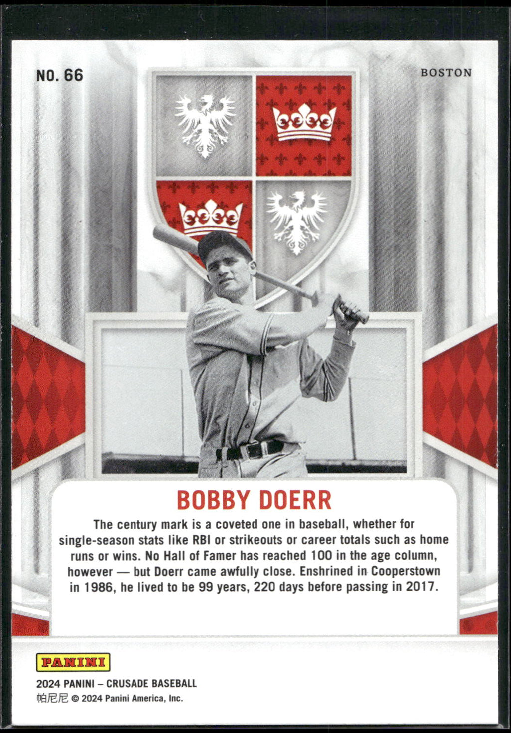 2024 Panini Crusade #66 Bobby Doerr