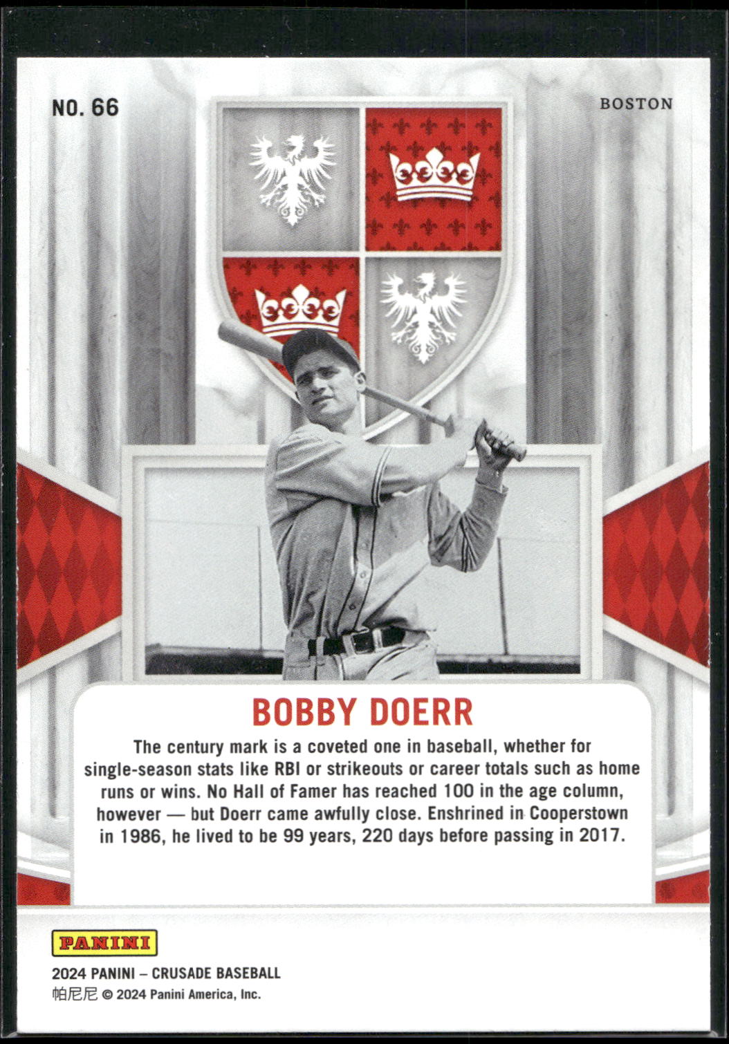 2024 Panini Crusade #66 Bobby Doerr
