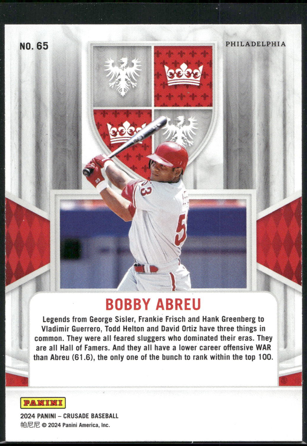 2024 Panini Crusade #65 Bobby Abreu Silver