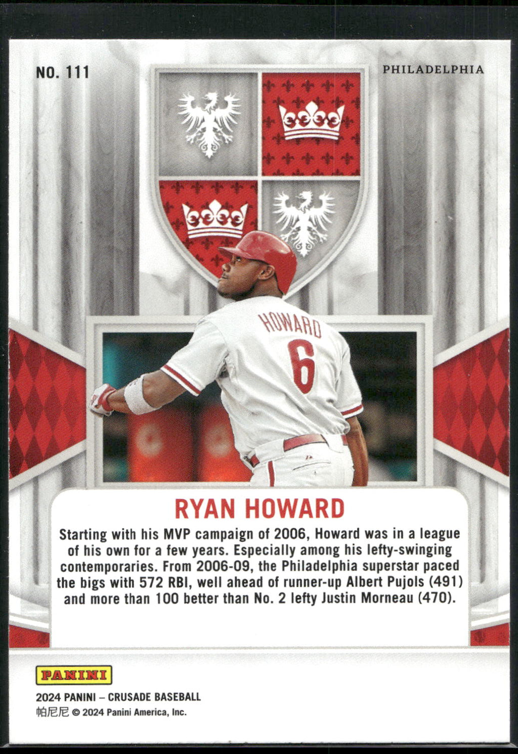 2024 Panini Crusade #111 Ryan Howard