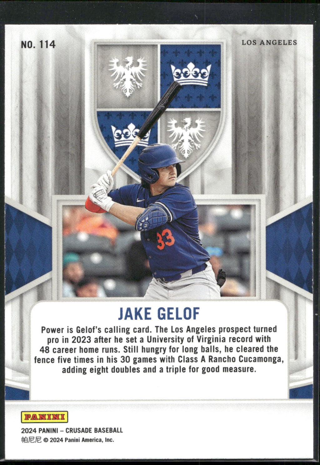 2024 Panini Crusade #114 Jake Gelof