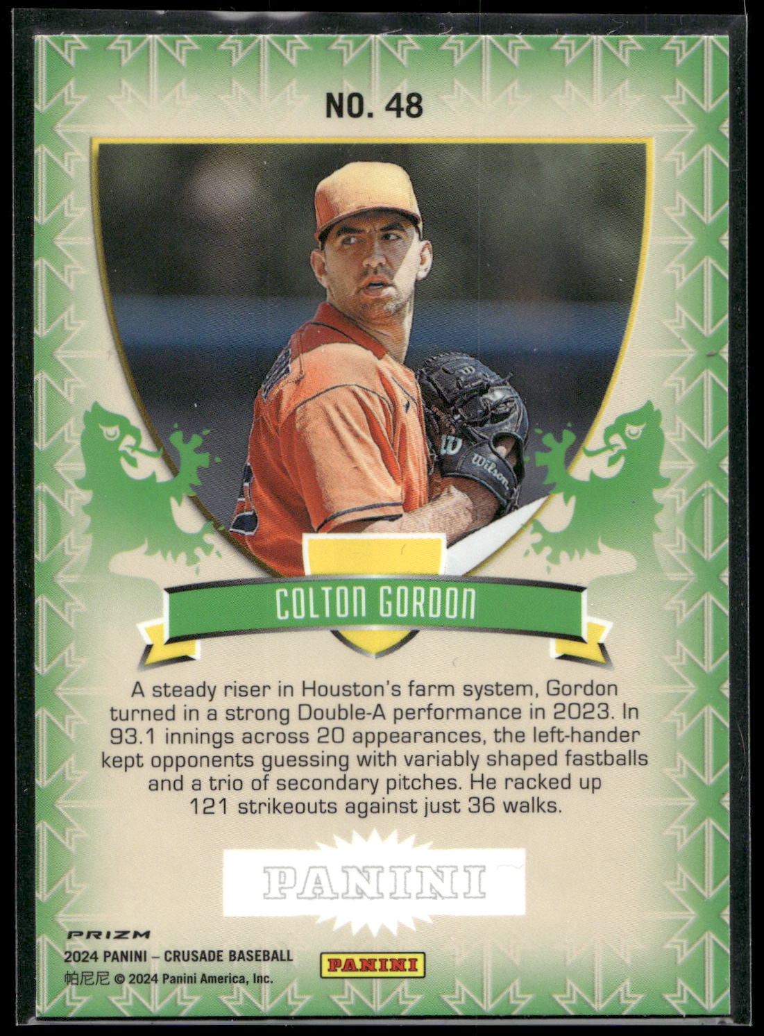 2024 Panini Crusade #48 Colton Gordon Crusade