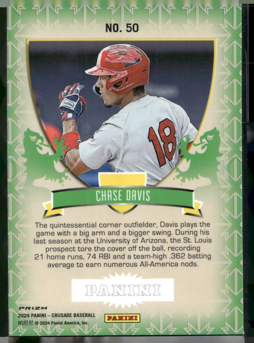 2024 Panini Crusade #50 Chase Davis Crusade