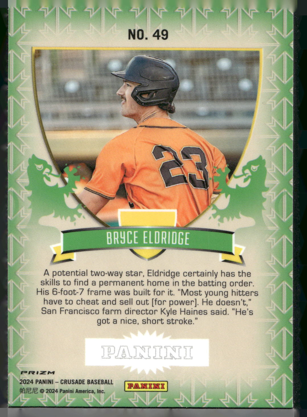 2024 Panini Crusade #49 Bryce Eldridge Crusade