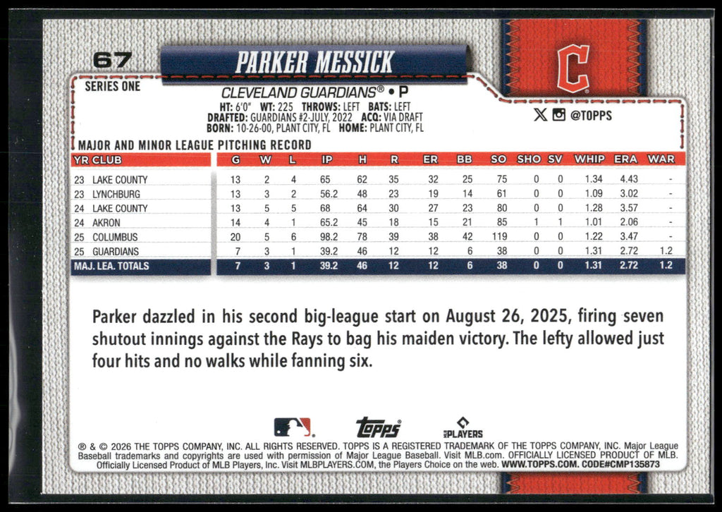 2026 Topps #67 Parker Messick Holiday