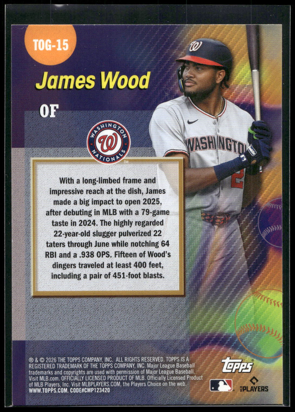 2026 Topps #TOG-15 James Wood Titans of the Game