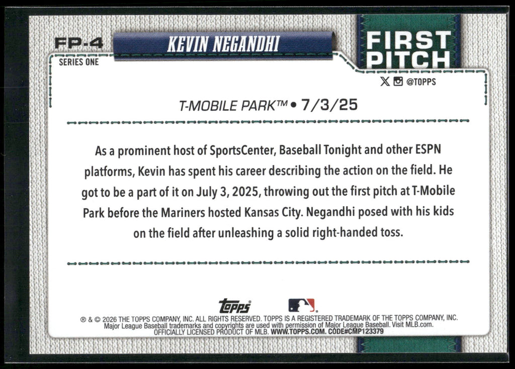 2026 Topps #FP-4 Kevin Negandhi First Pitch