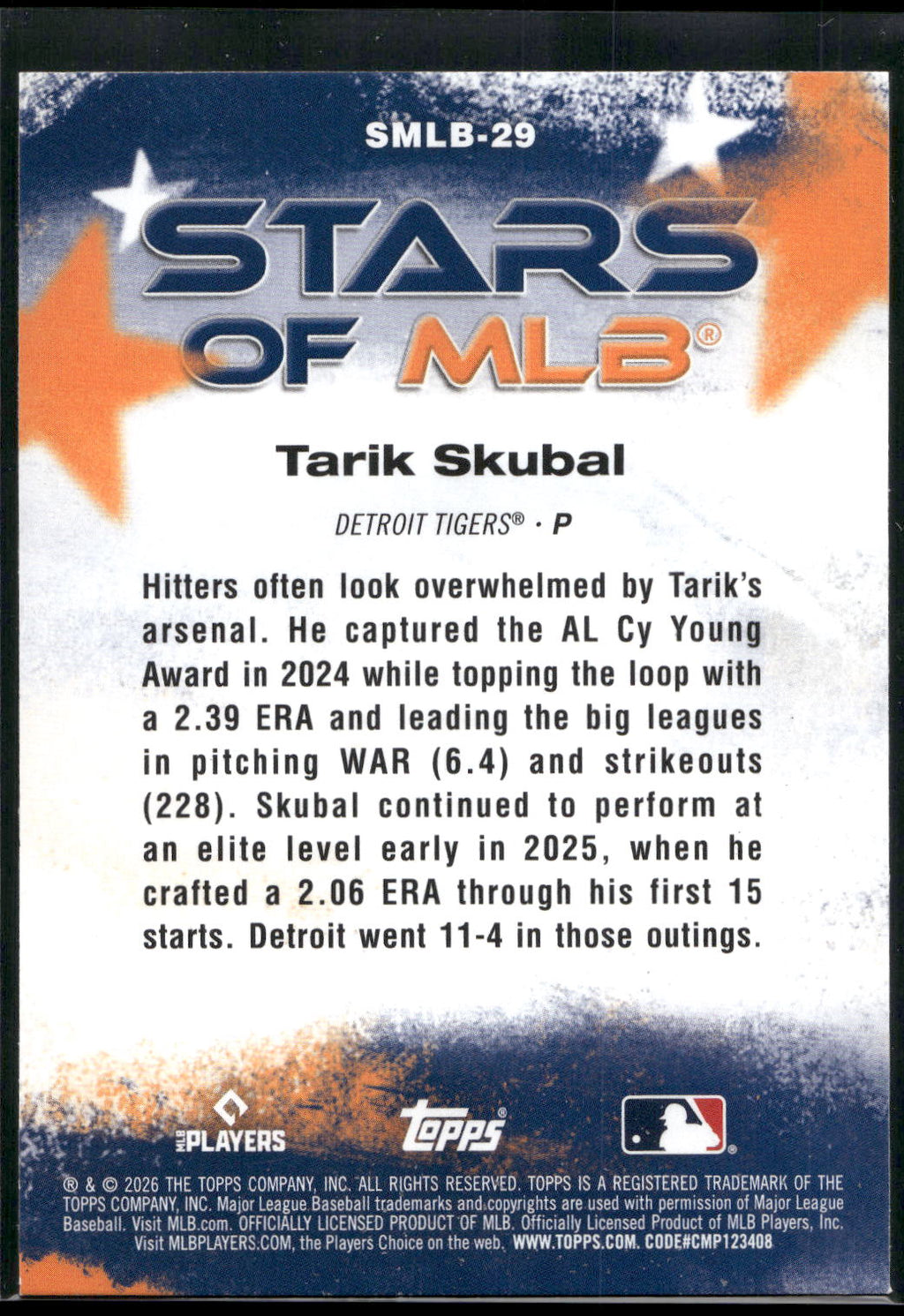 2026 Topps #SMLB-29 Tarik Skubal Stars of MLB