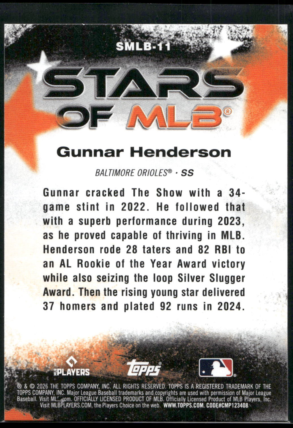 2026 Topps #SMLB-11 Gunnar Henderson Stars of MLB