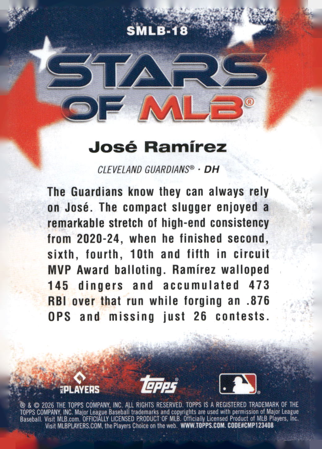 2026 Topps #SMLB-18 José Ramírez Stars of MLB