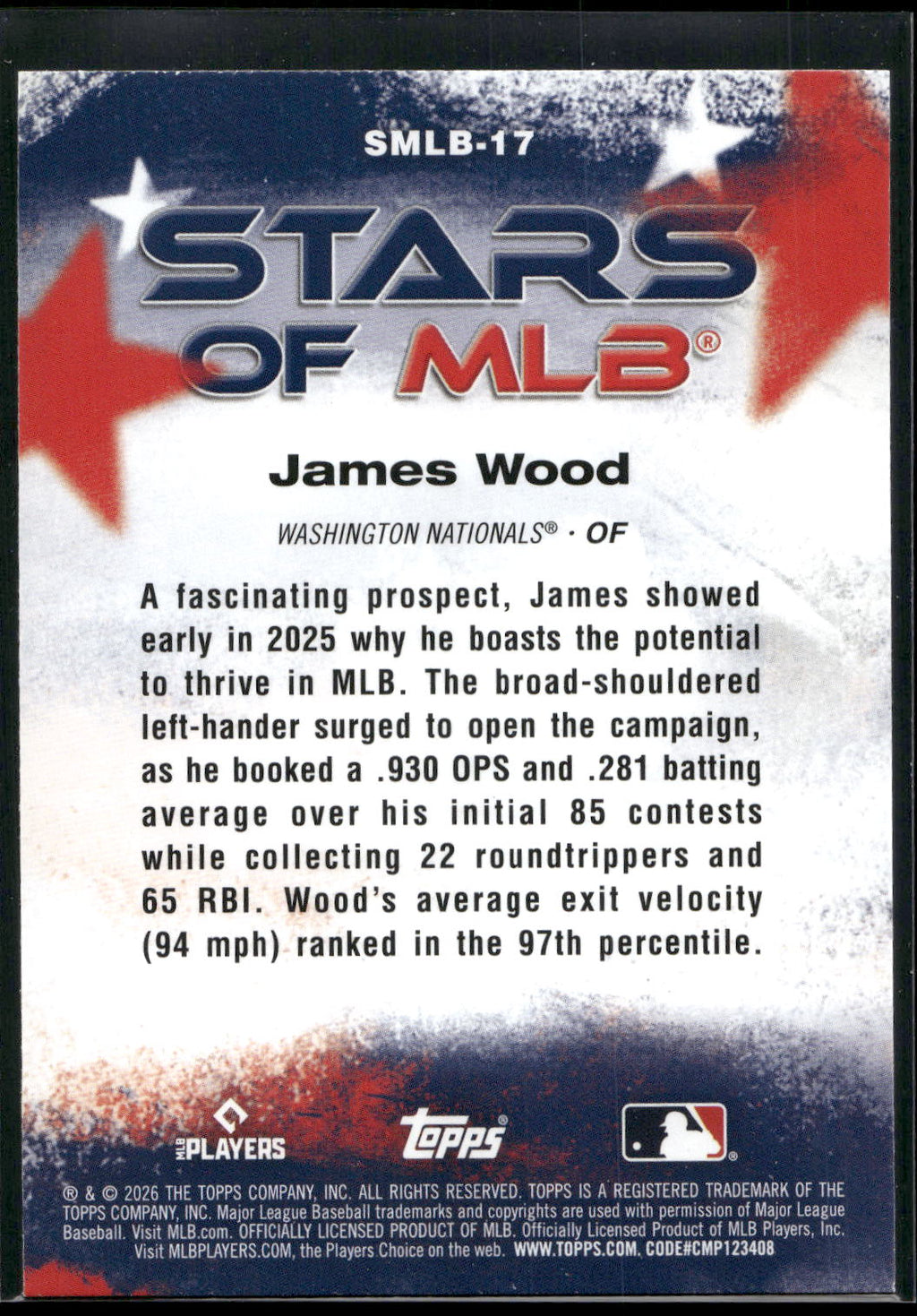 2026 Topps #SMLB-17 James Wood Stars of MLB