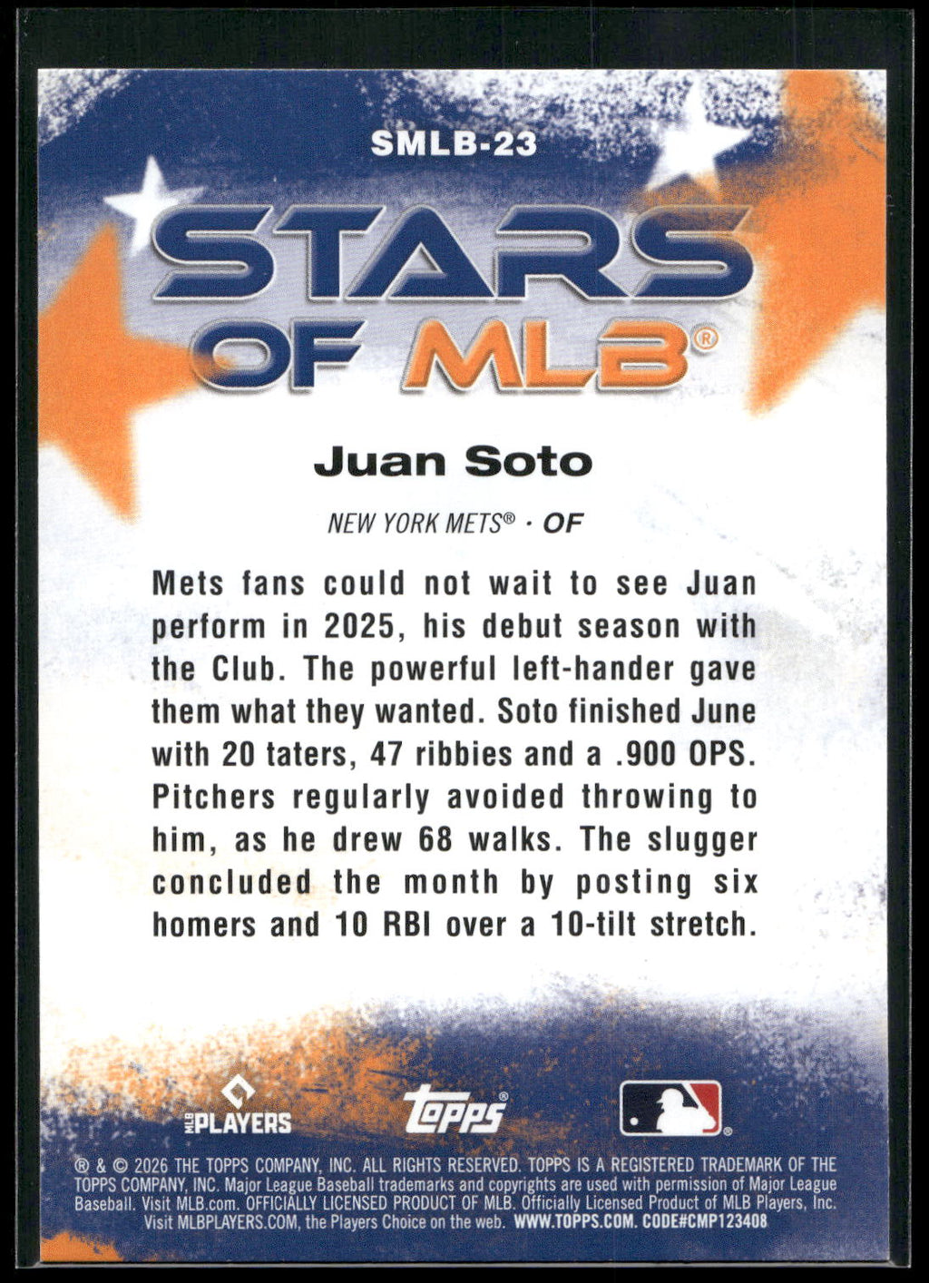 2026 Topps #SMLB-23 Juan Soto Stars of MLB
