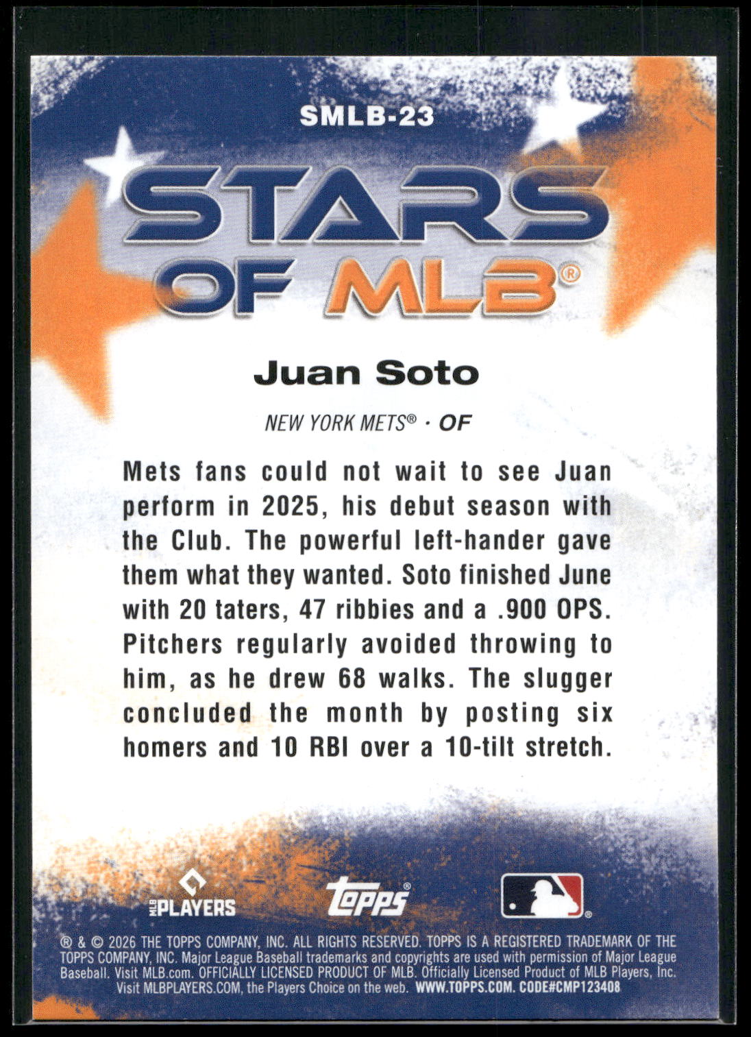 2026 Topps #SMLB-23 Juan Soto Stars of MLB