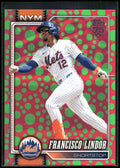 2026 Topps #123 Francisco Lindor Holiday Polka Dots Green/Pink