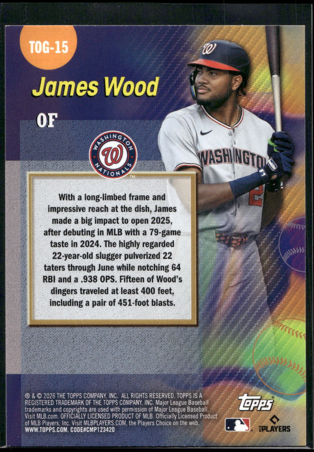 2026 Topps #TOG-15 James Wood Titans of the Game