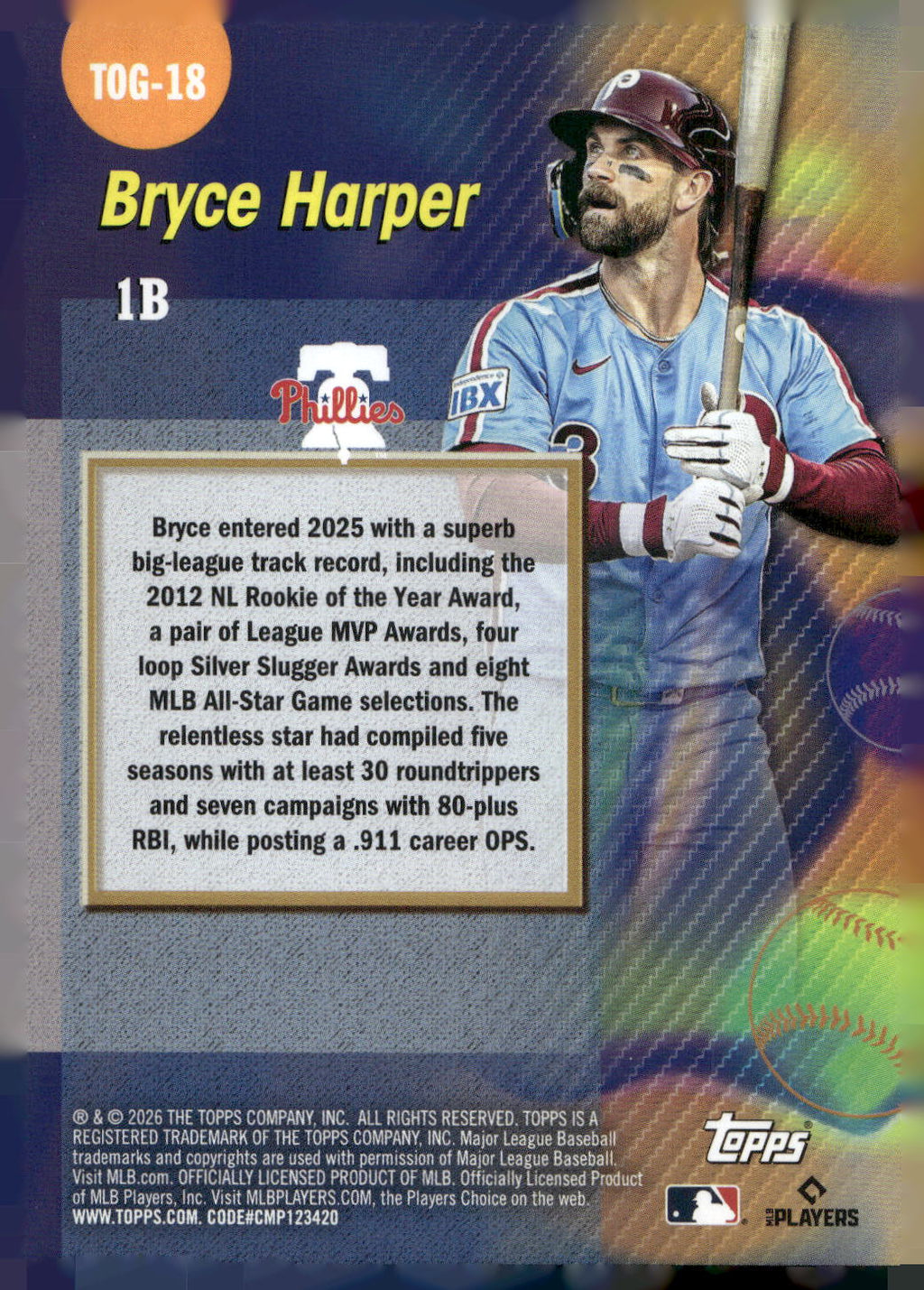 2026 Topps #TOG-18 Bryce Harper Titans of the Game