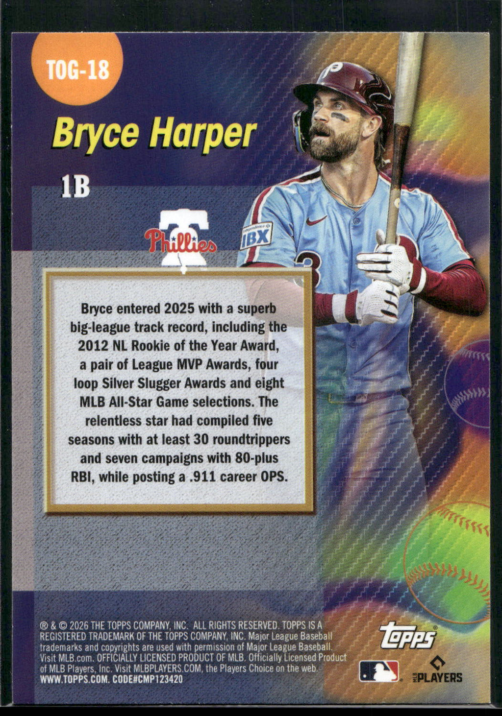 2026 Topps #TOG-18 Bryce Harper Titans of the Game