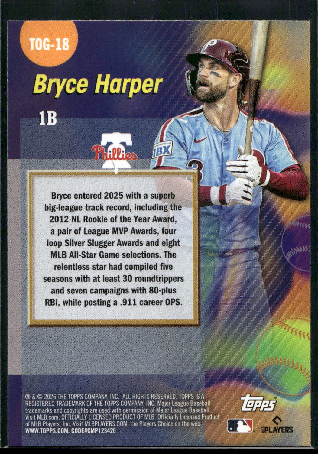 2026 Topps #TOG-18 Bryce Harper Titans of the Game