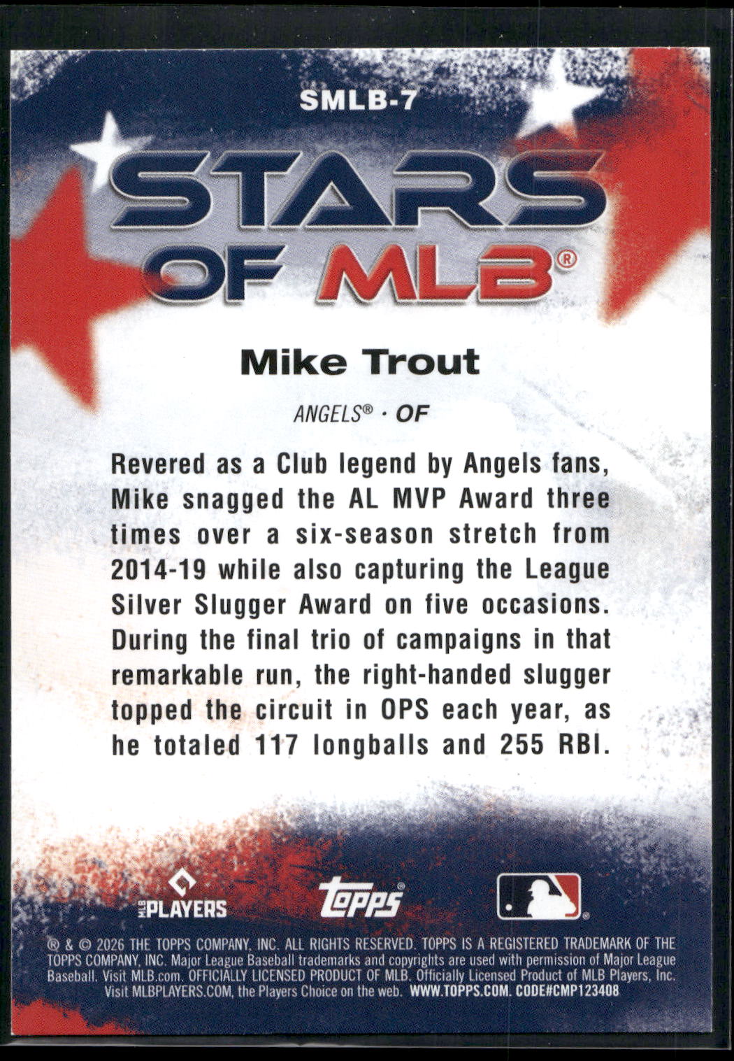 2026 Topps #SMLB-7 Mike Trout Stars of MLB