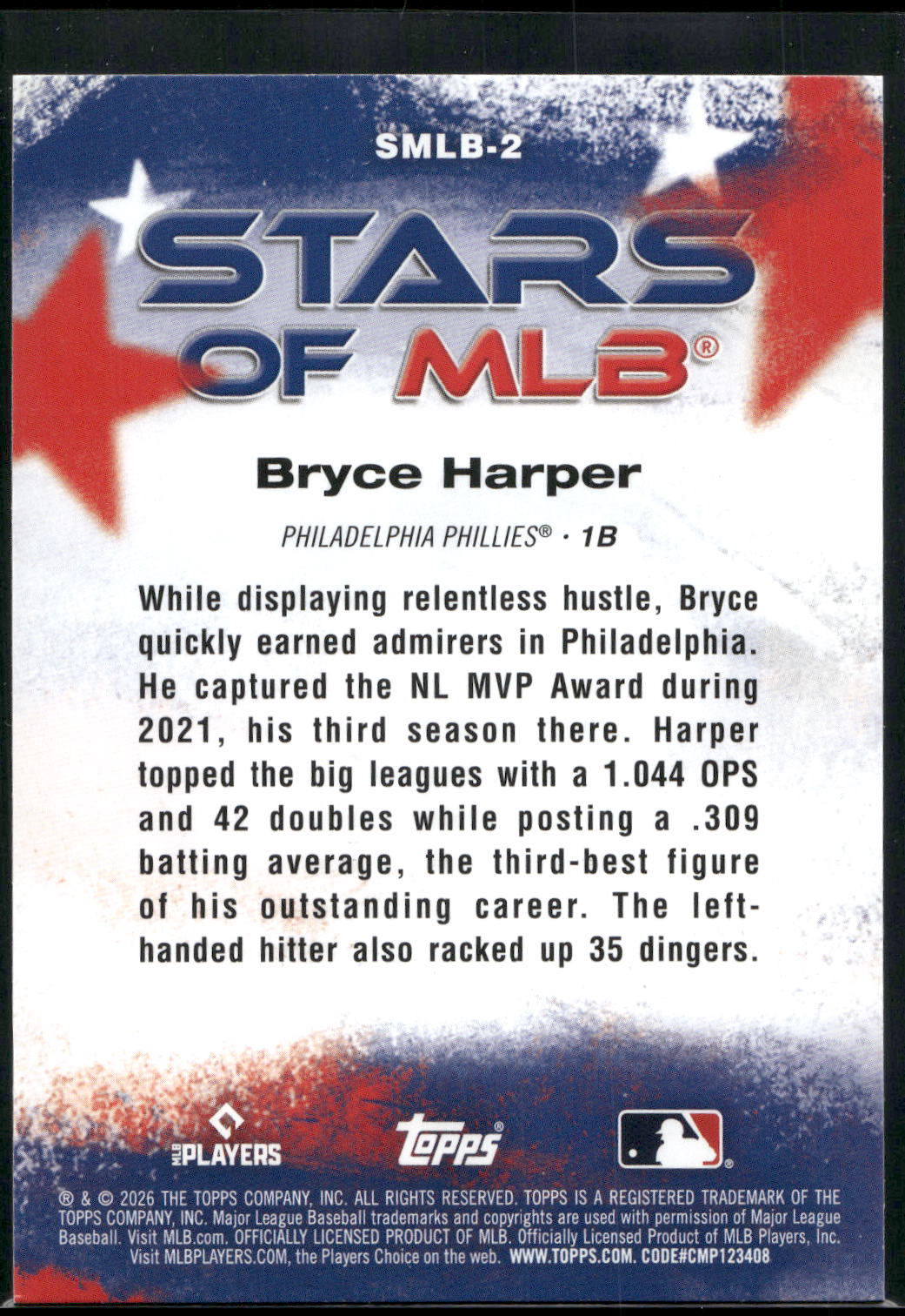 2026 Topps #SMLB-2 Bryce Harper Stars of MLB