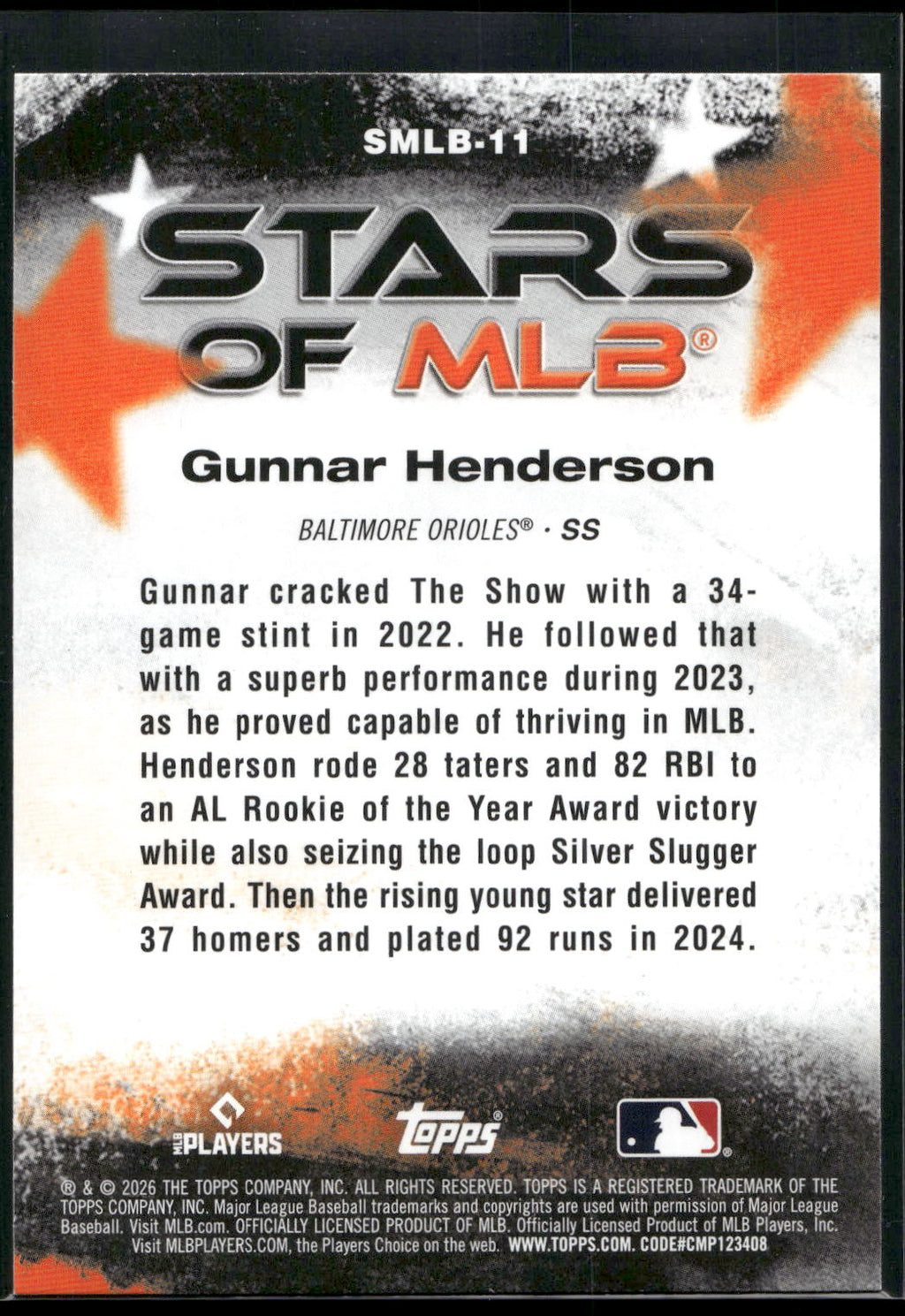 2026 Topps #SMLB-11 Gunnar Henderson Stars of MLB
