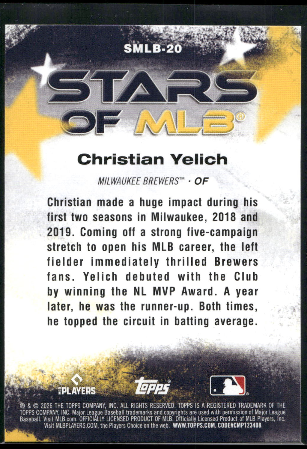 2026 Topps #SMLB-20 Christian Yelich Stars of MLB