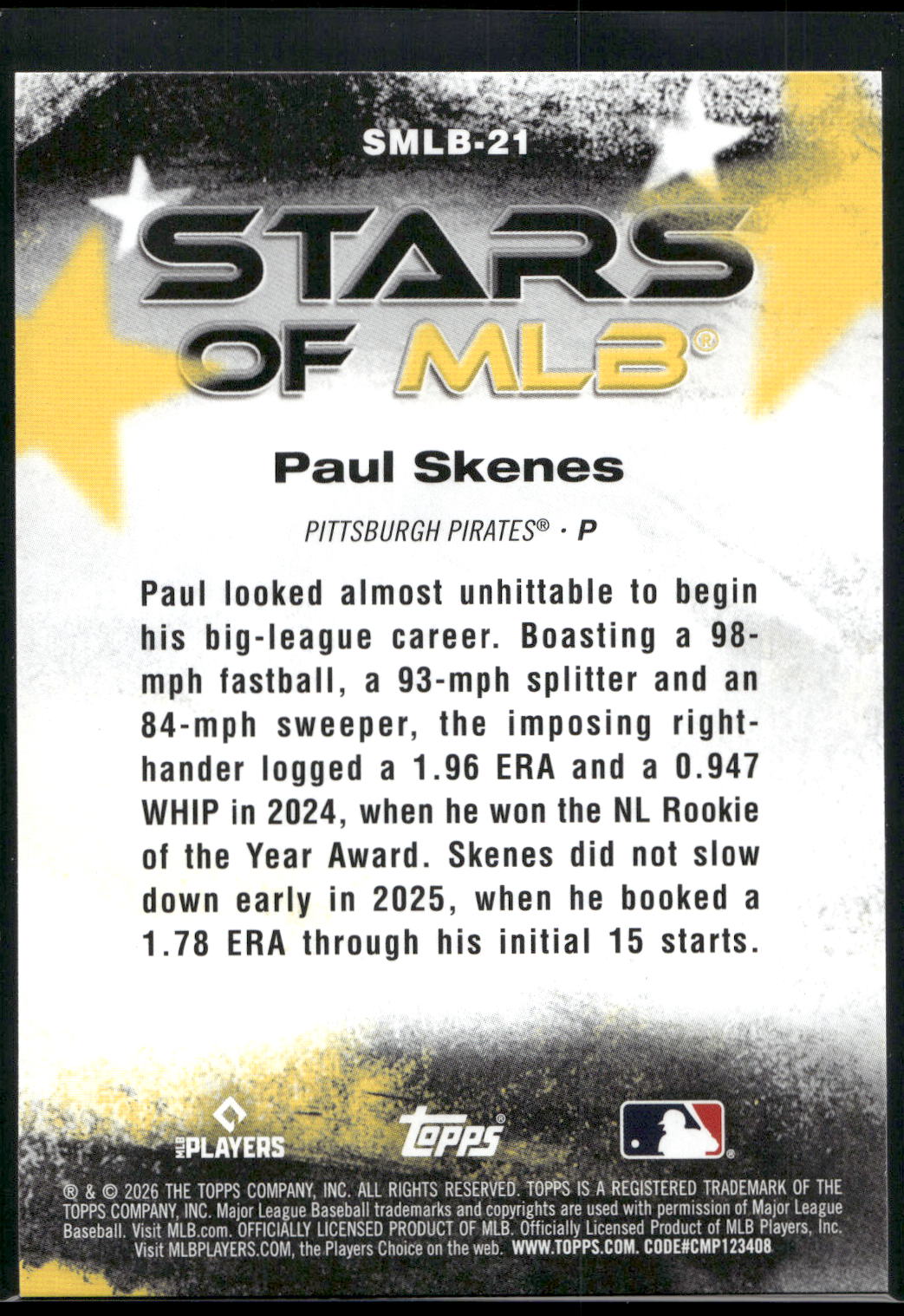 2026 Topps #SMLB-21 Paul Skenes Stars of MLB