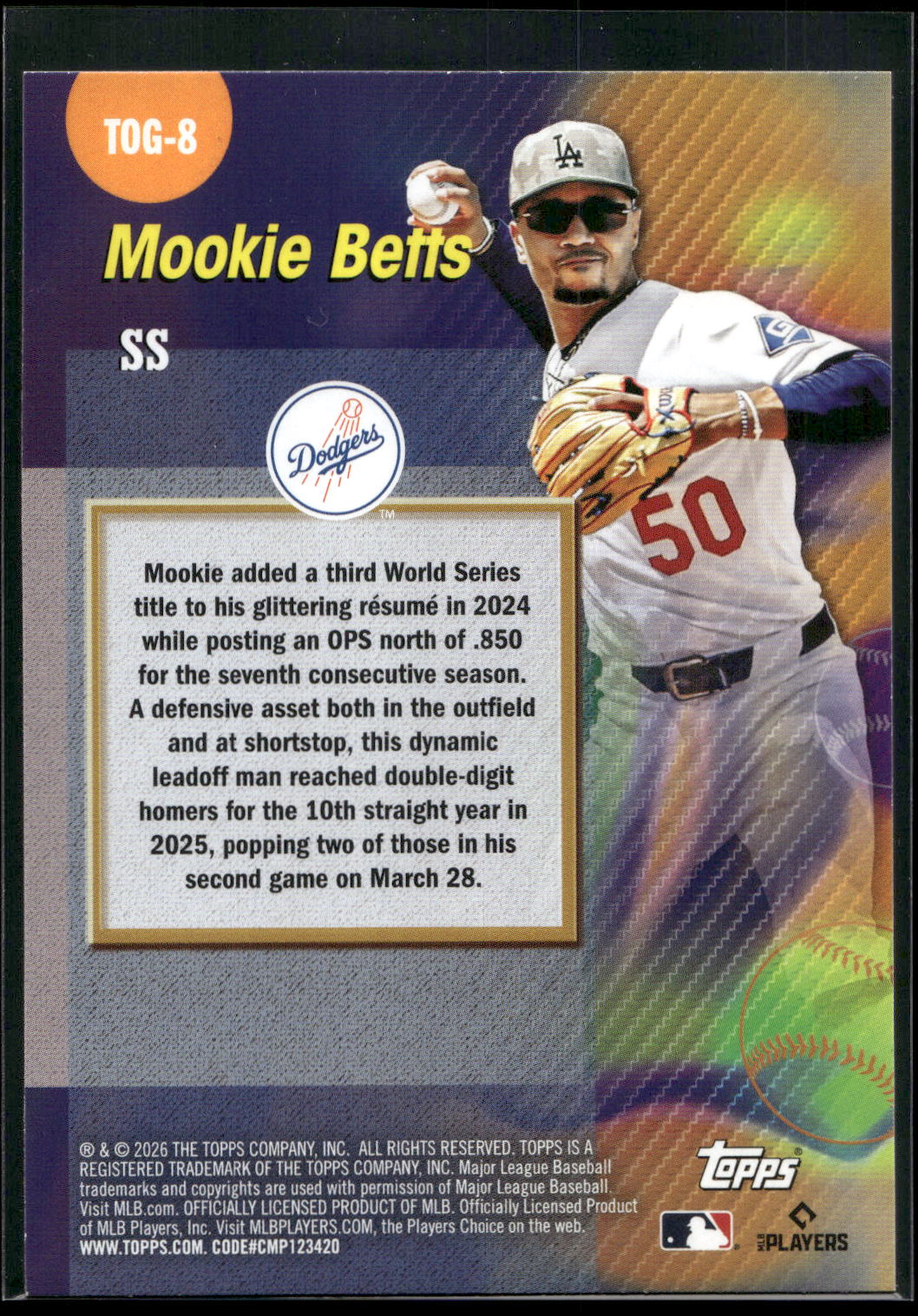 2026 Topps #TOG-8 Mookie Betts Titans of the Game