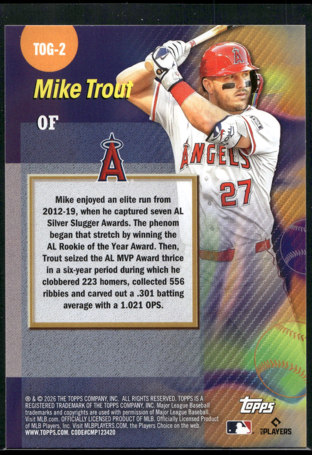 2026 Topps #TOG-2 Mike Trout Titans of the Game