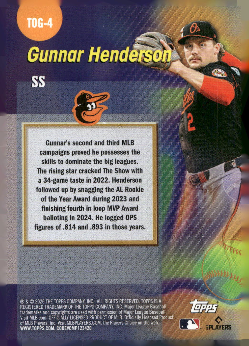 2026 Topps #TOG-4 Gunnar Henderson Titans of the Game