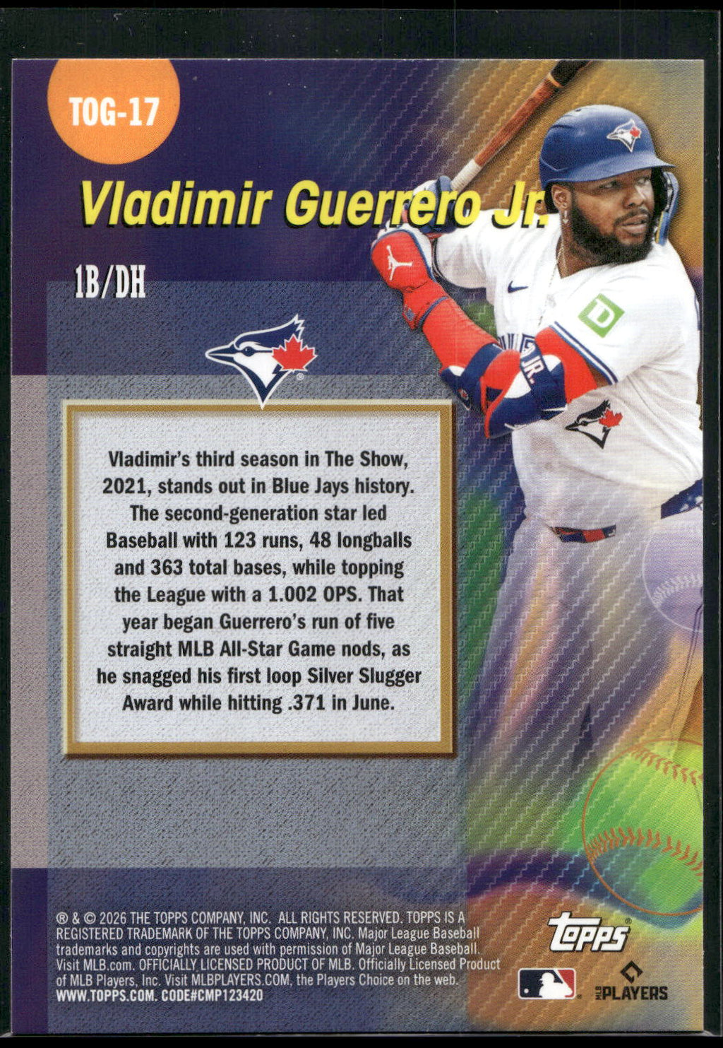 2026 Topps #TOG-17 Vladimir Guerrero Jr. Titans of the Game