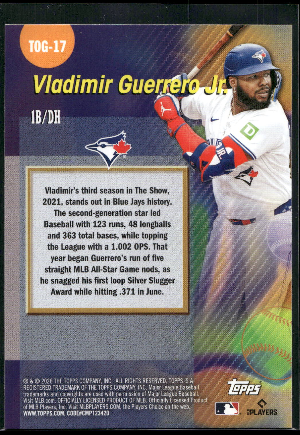 2026 Topps #TOG-17 Vladimir Guerrero Jr. Titans of the Game