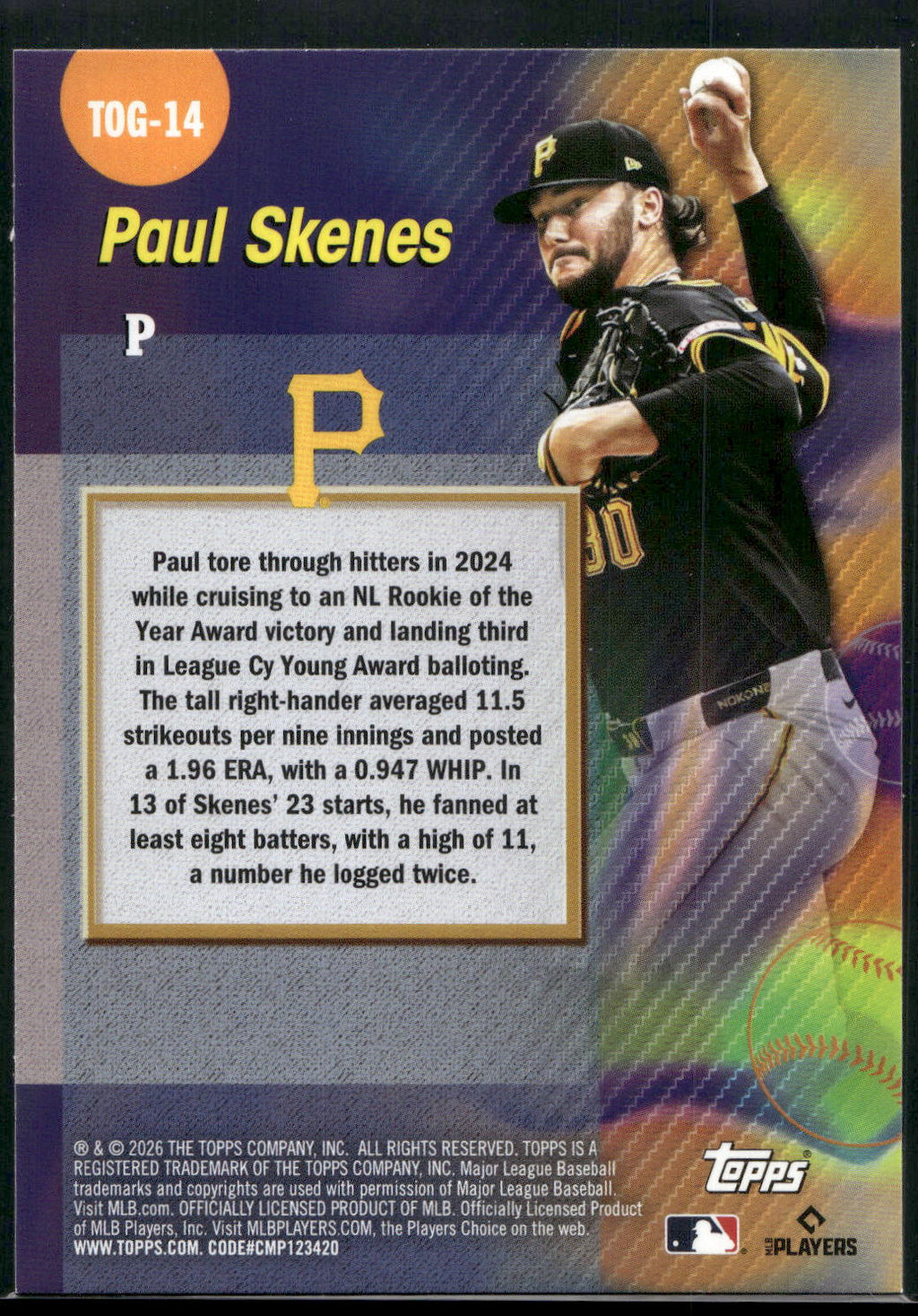 2026 Topps #TOG-14 Paul Skenes Titans of the Game