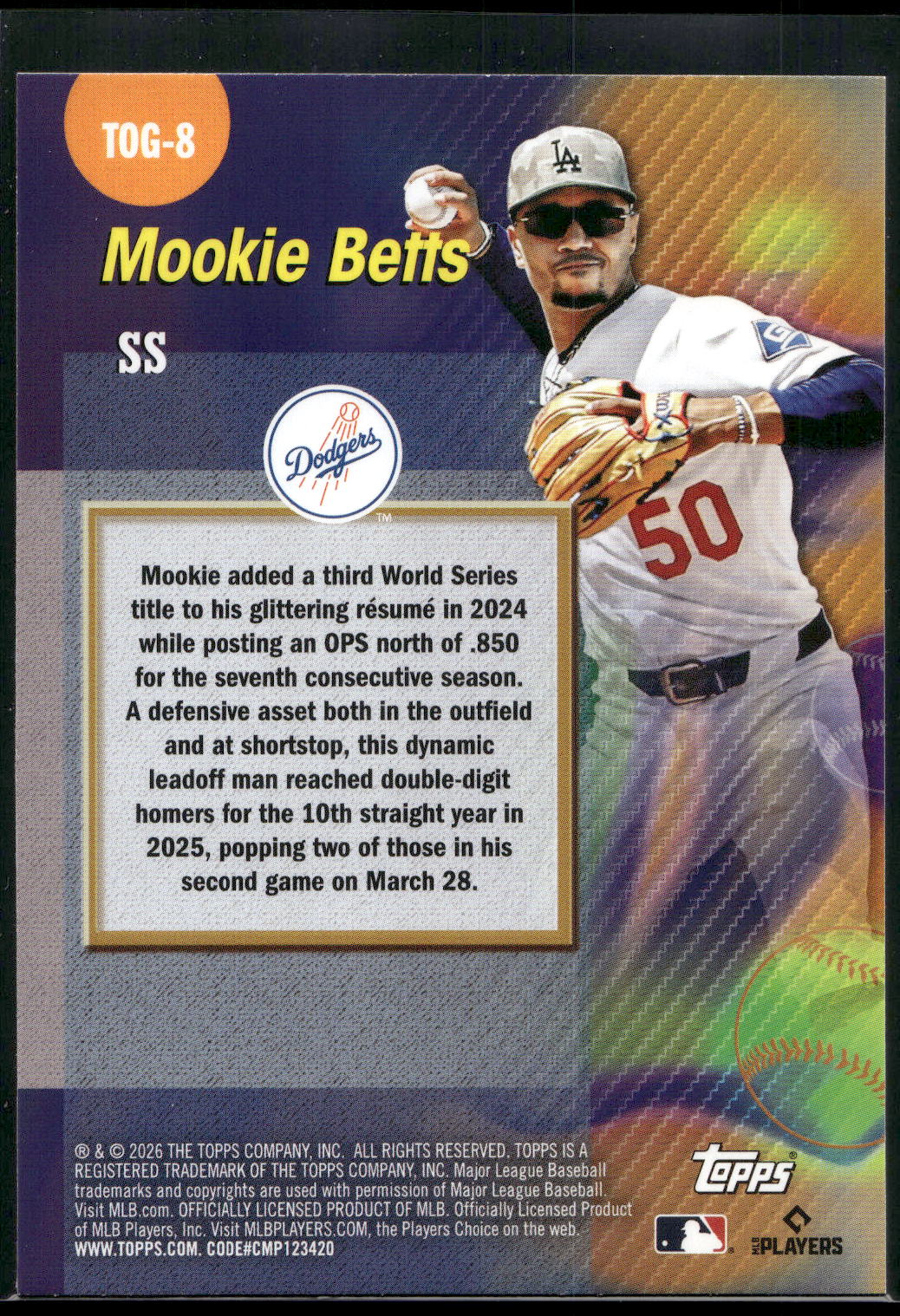2026 Topps #TOG-8 Mookie Betts Titans of the Game