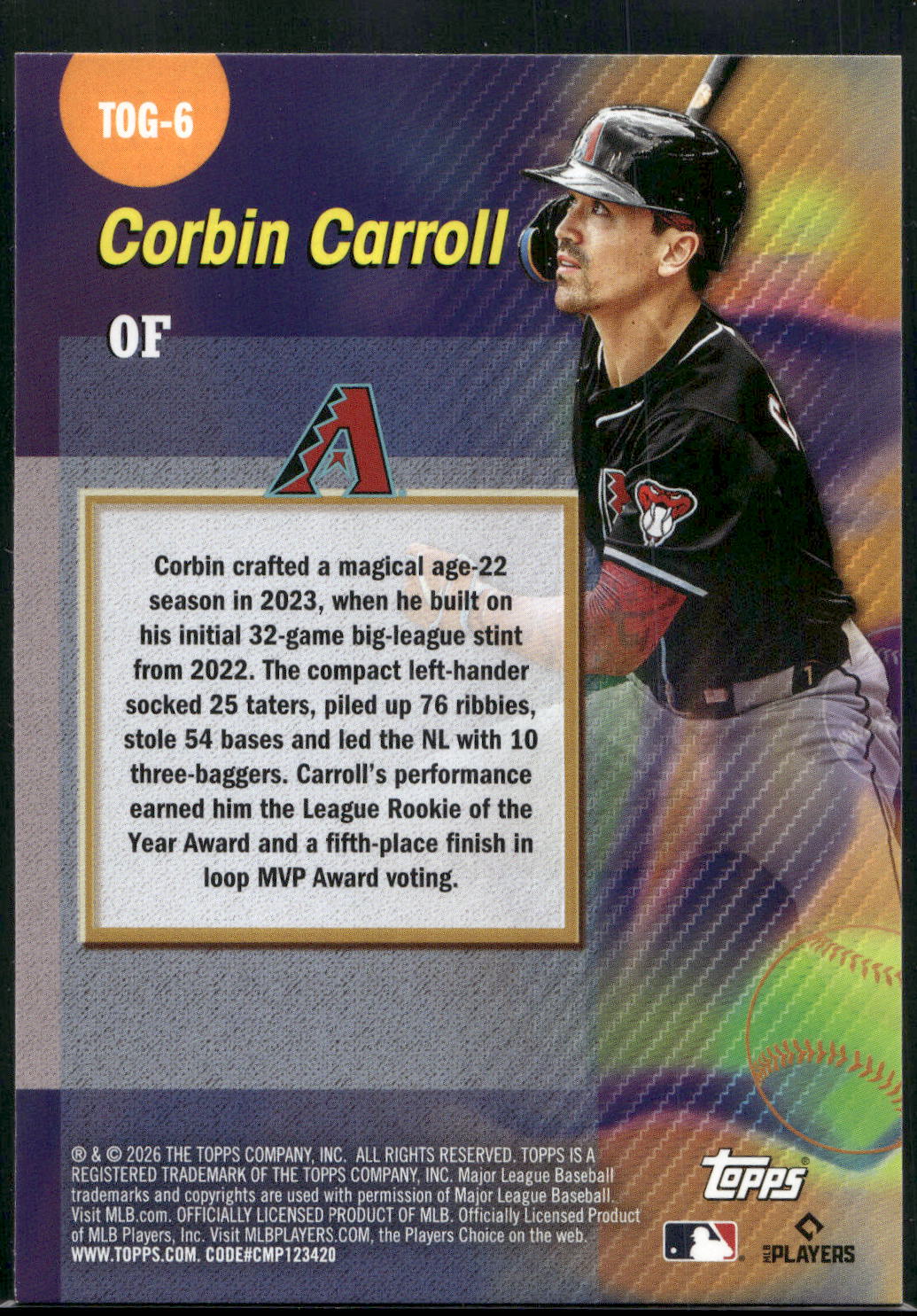 2026 Topps #TOG-6 Corbin Carroll Titans of the Game