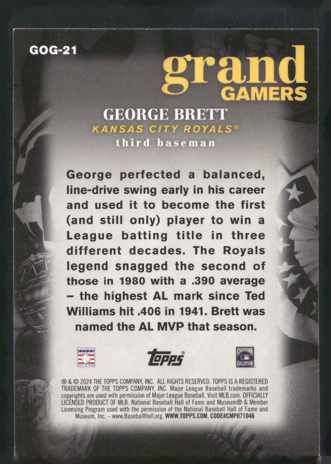 2024 Topps #GOG-21 George Brett Grand Gamers