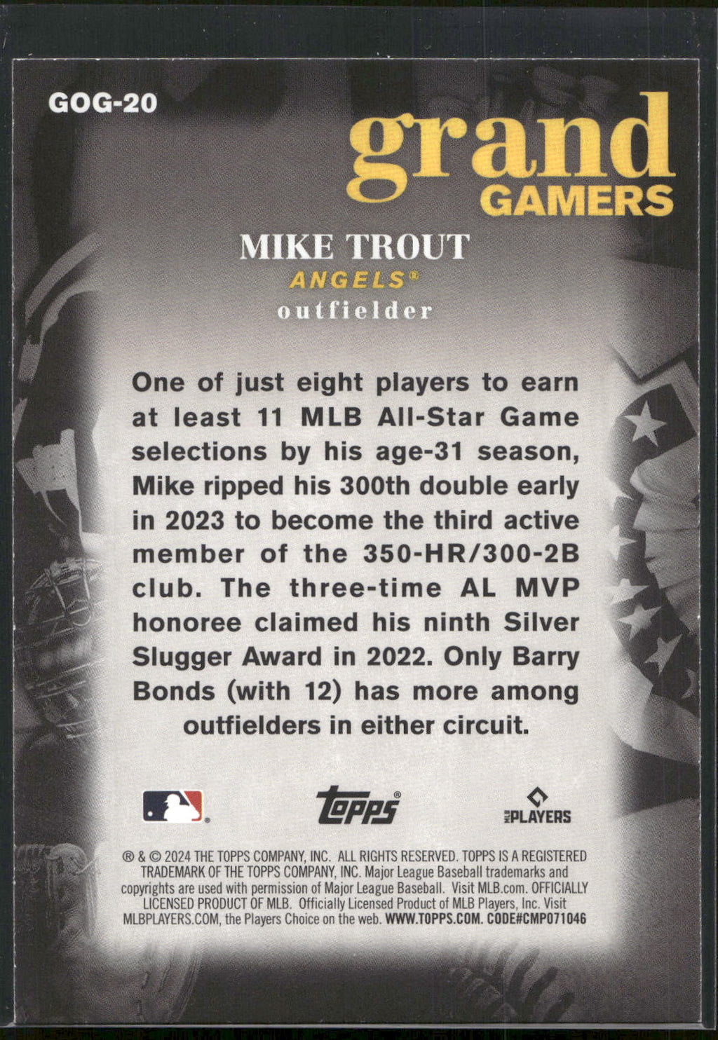 2024 Topps #GOG-20 Mike Trout Grand Gamers