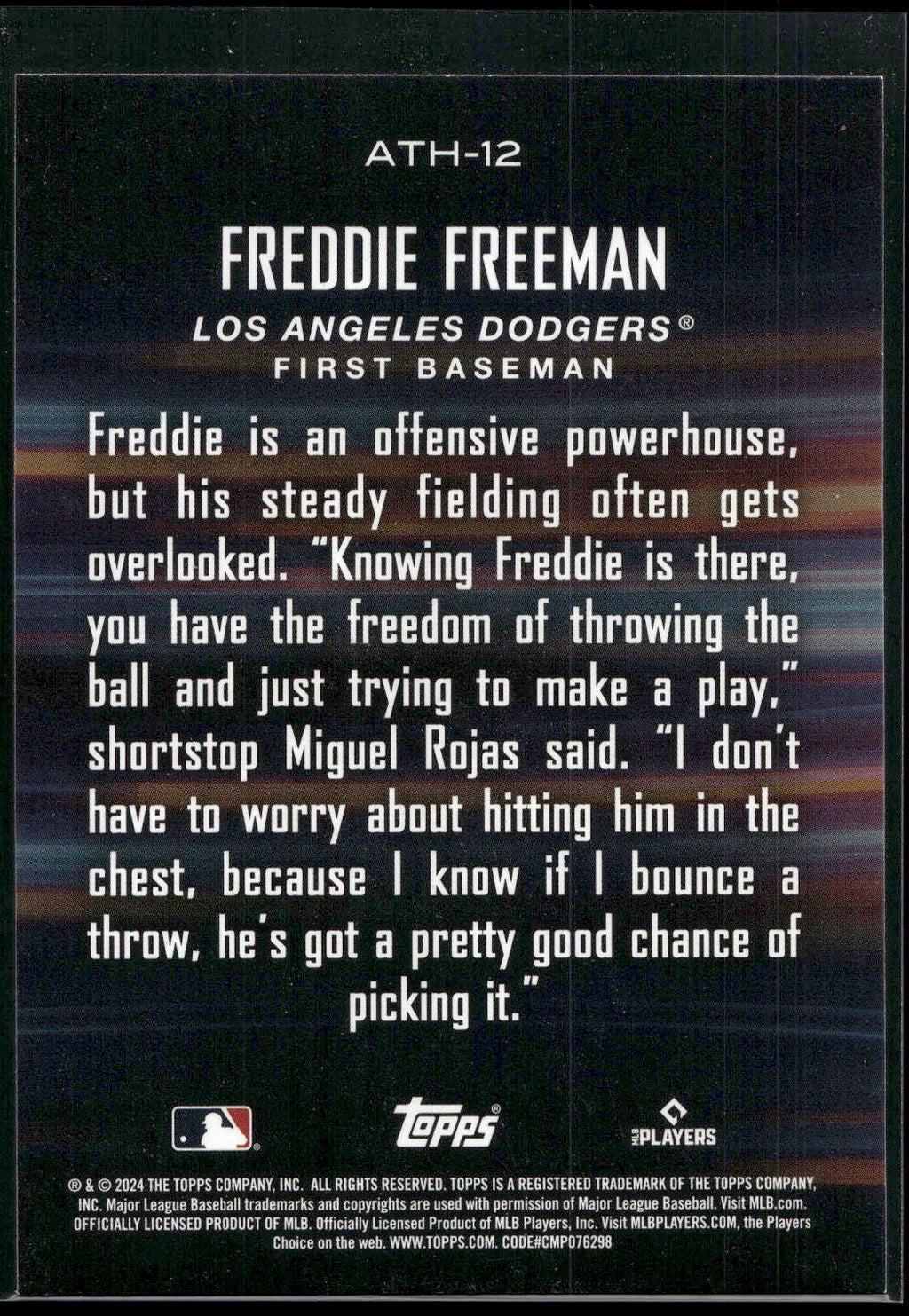 2024 Topps #ATH-12 Freddie Freeman Around the Horn