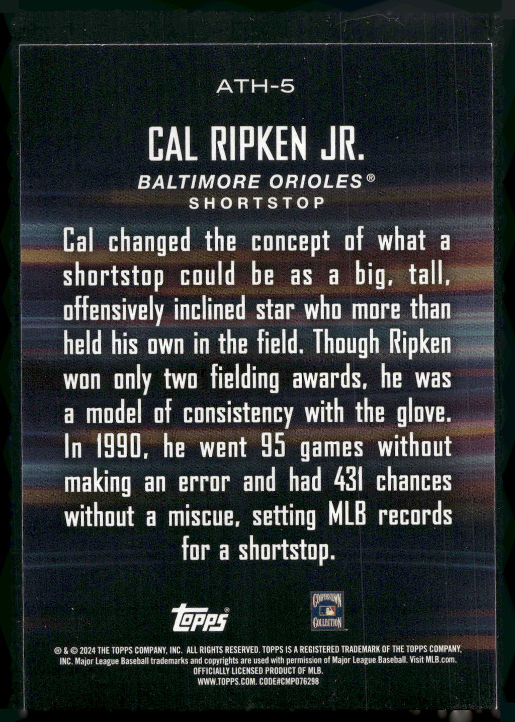 2024 Topps #ATH-5 Cal Ripken Jr. Around the Horn