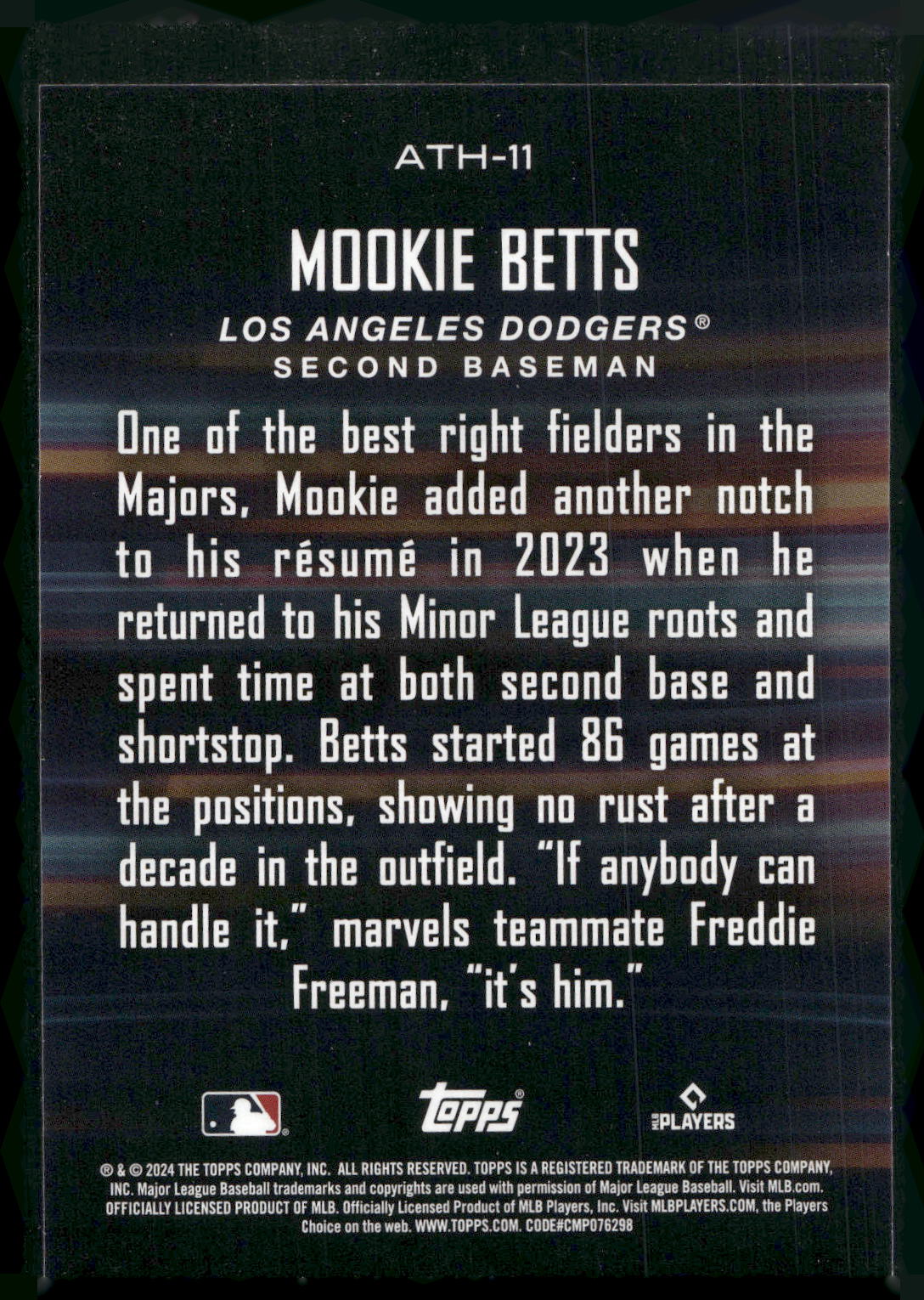 2024 Topps #ATH-11 Mookie Betts Around the Horn