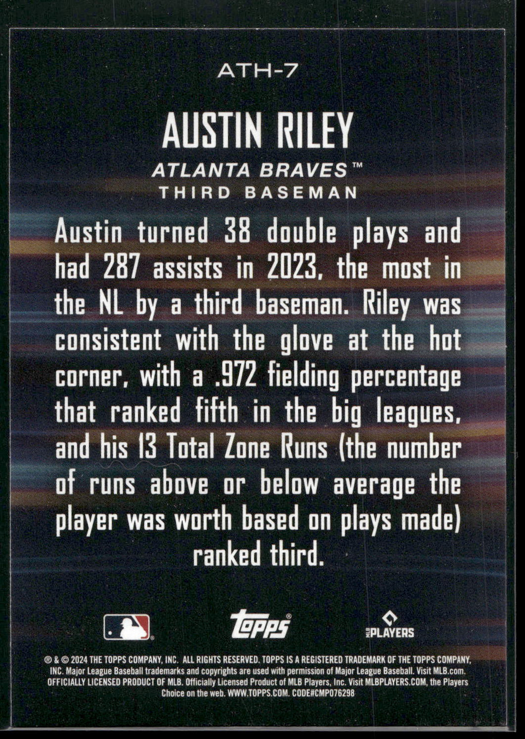 2024 Topps #ATH-7 Austin Riley Around the Horn