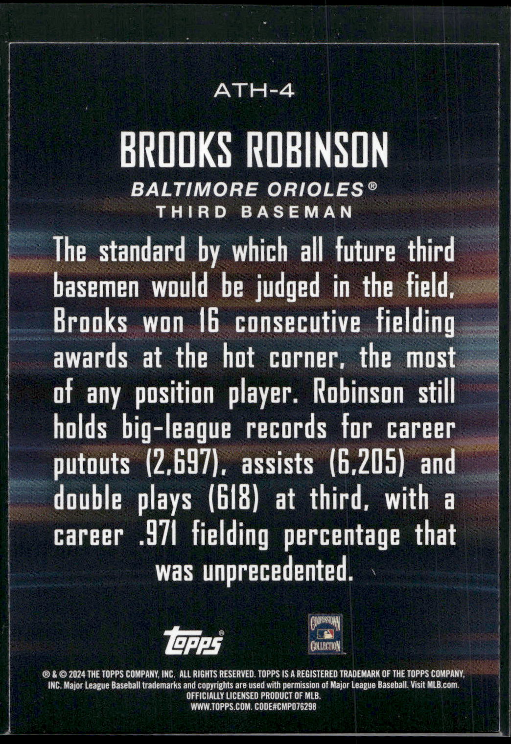 2024 Topps #ATH-4 Brooks Robinson Around the Horn