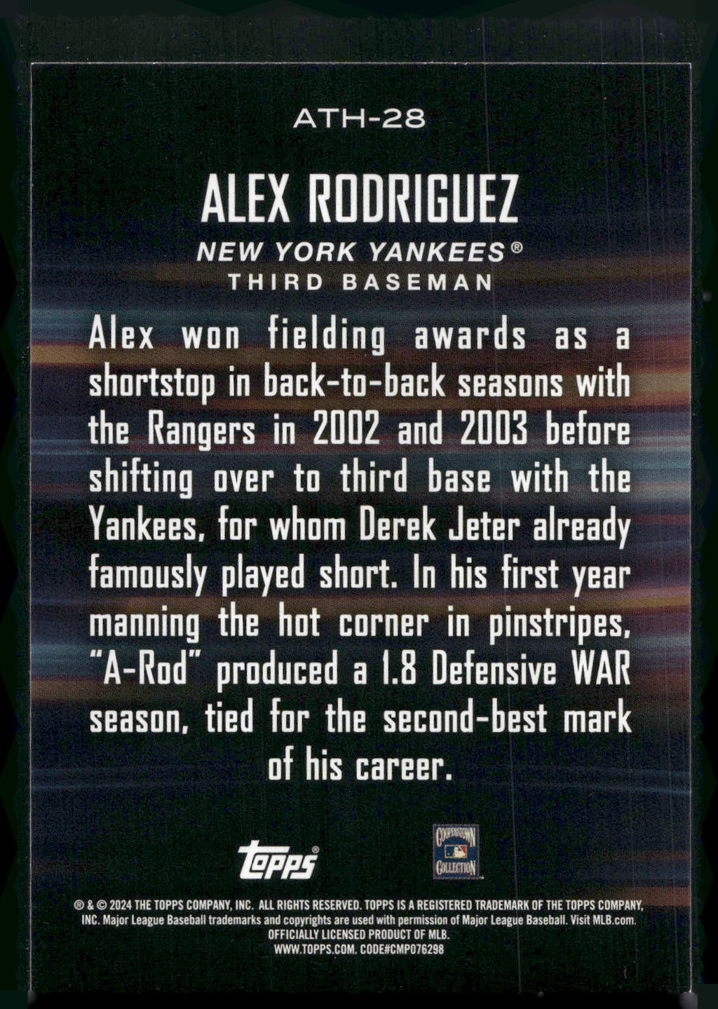 2024 Topps #ATH-28 Alex Rodriguez Around the Horn