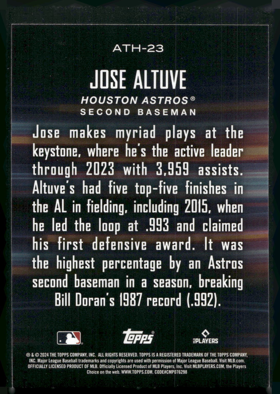 2024 Topps #ATH-23 Jose Altuve Around the Horn